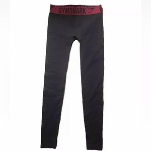 Womens Gymshark Leggings Size Xs/s Grey With Pink Band Seamless Lightweight